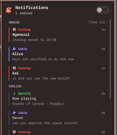Notification Center preview