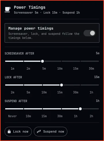 Power Timings preview