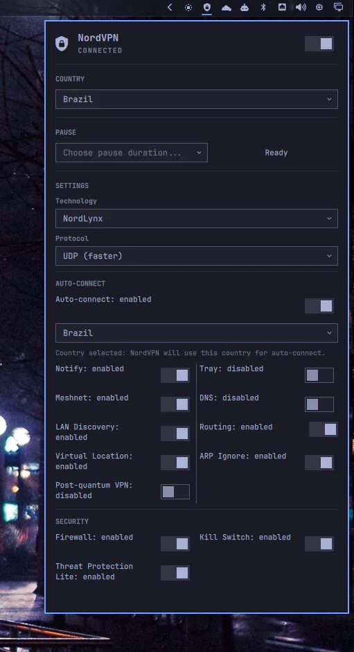 NordVPN screenshot