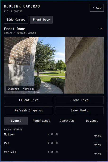 Reolink Cameras preview