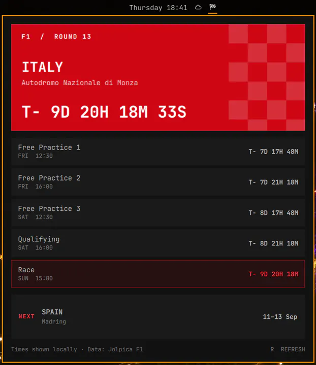 Formula 1 Calendar preview