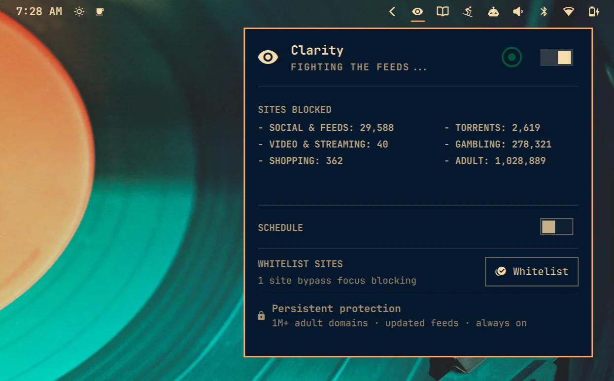 Clarity screenshot