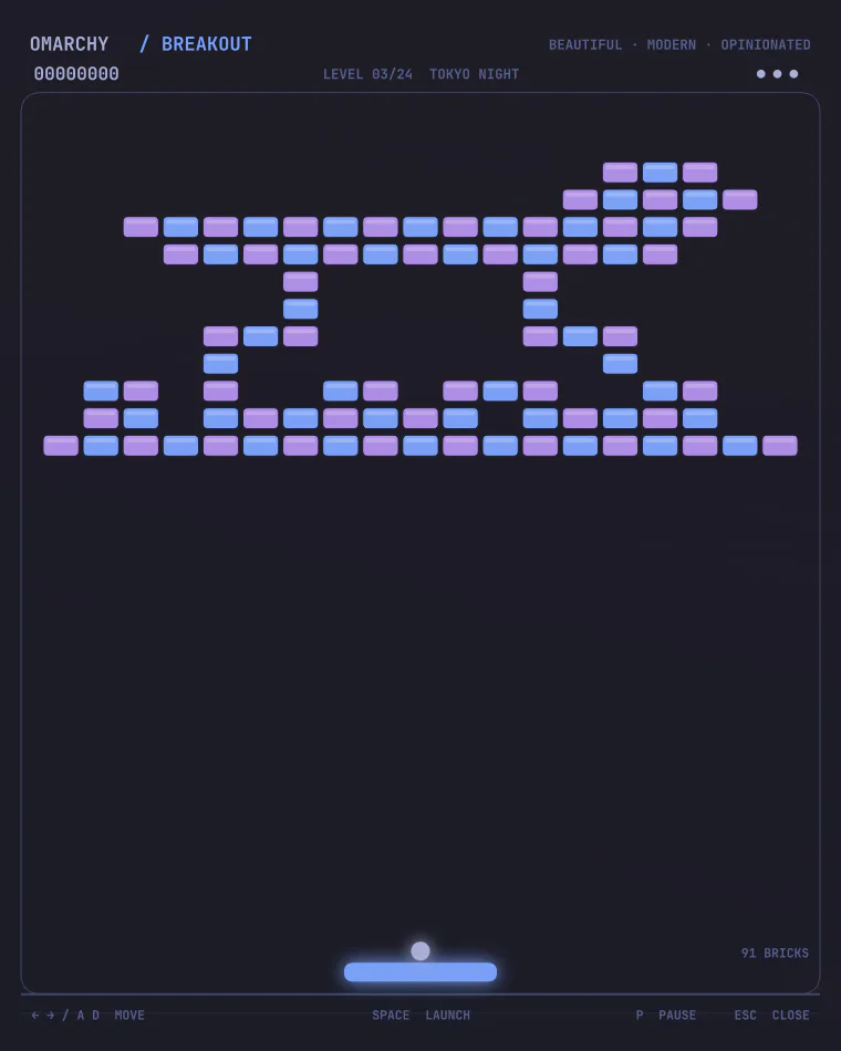 Omarchy Breakout screenshot