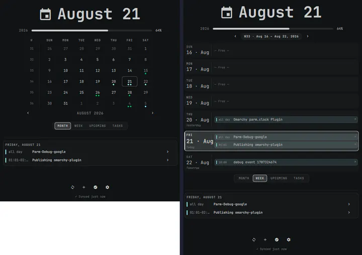 Google Calendar Clock preview