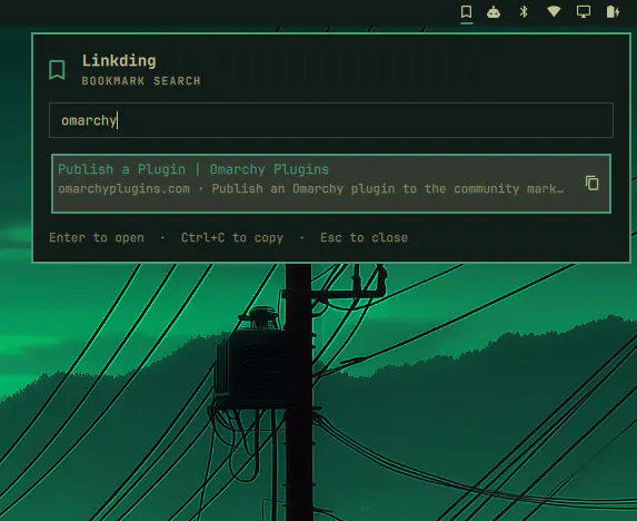 Linkding Bookmark Picker preview