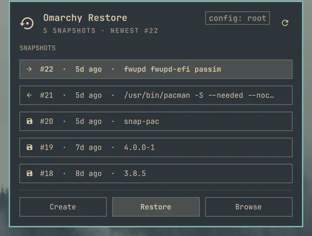Omarchy Restore preview
