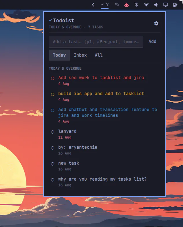 Todoist screenshot