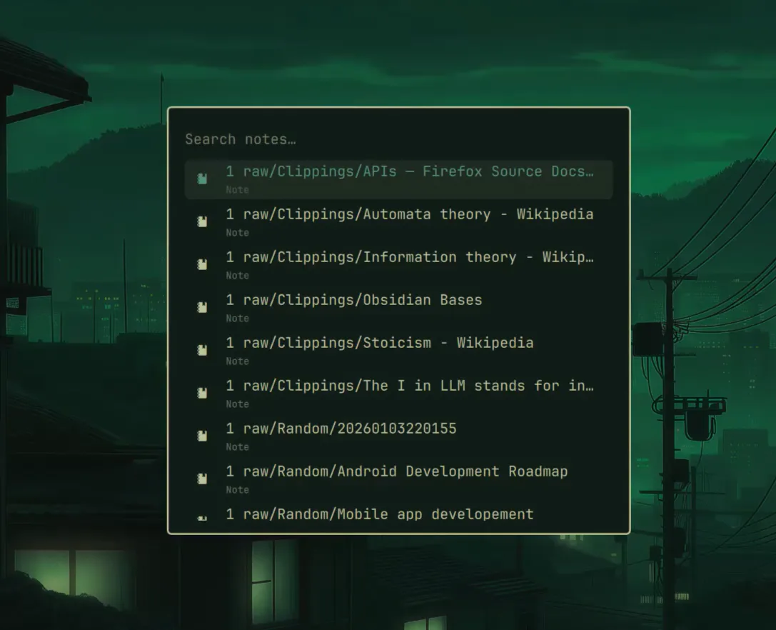 Obsidian Search screenshot