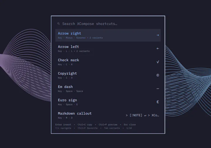 XCompose Picker preview