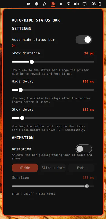 Auto-Hide Status Bar preview