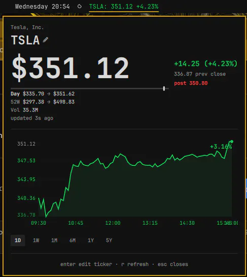Stock Ticker preview