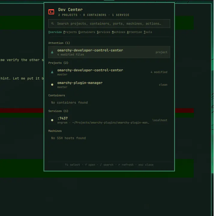 Developer Control Center preview