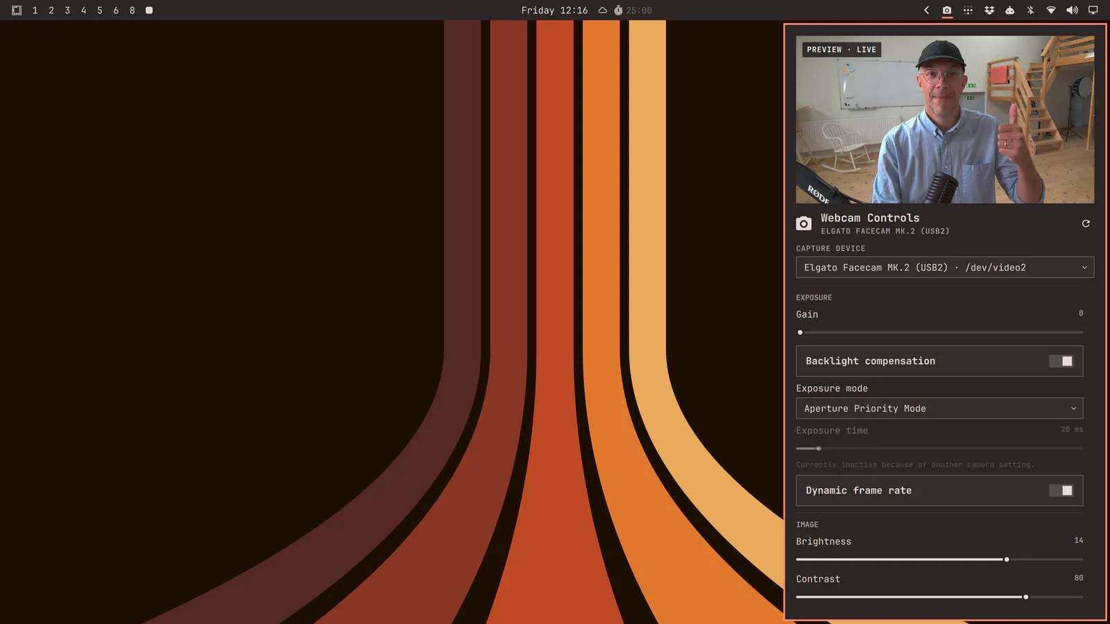 Webcam Controls screenshot