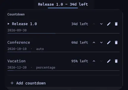 Countdown preview
