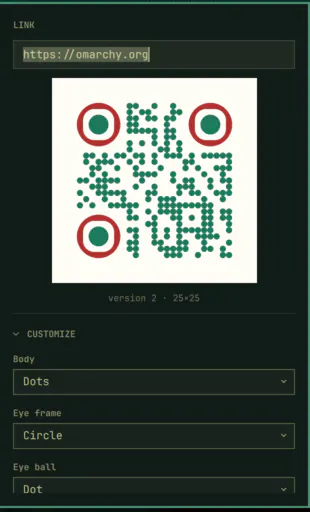 QR generator preview