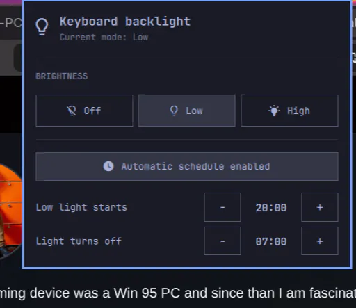 ThinkPad Keyboard Backlight preview