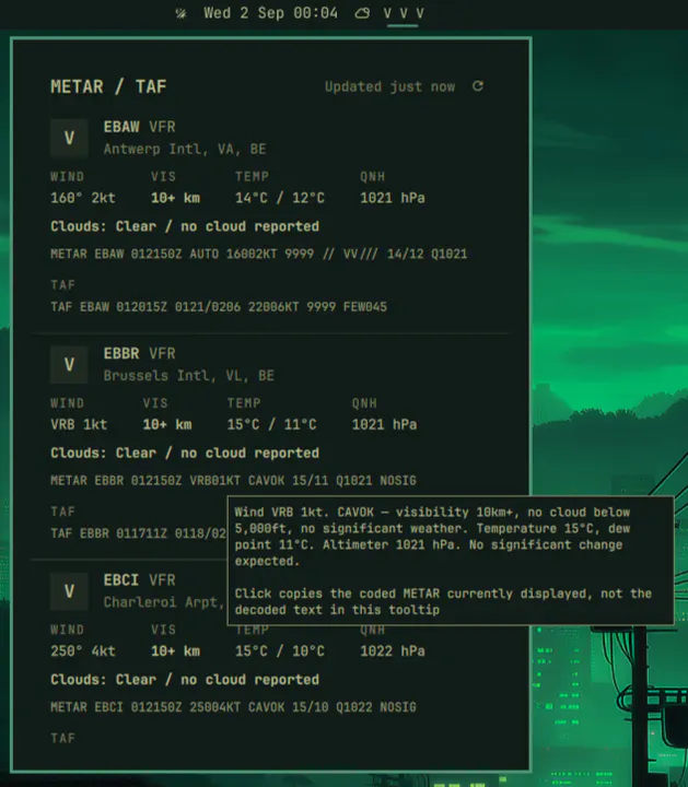 Aviation Weather (METAR/TAF) preview