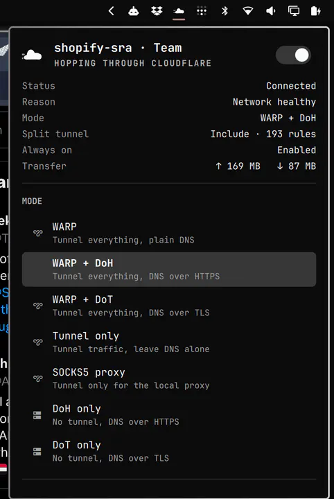 Cloudflare WARP preview