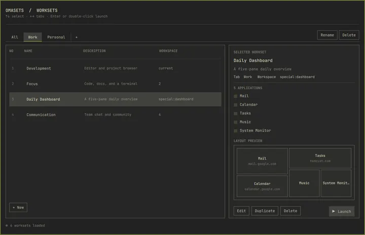 Omasets Layout Composer preview
