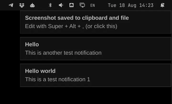 Notification History preview