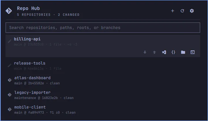 Repo Hub preview