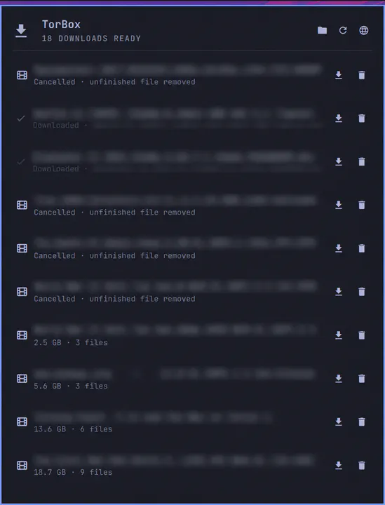 TorBox Downloads preview