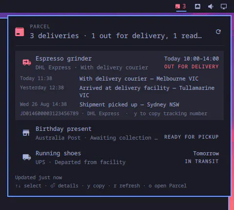 Parcel preview