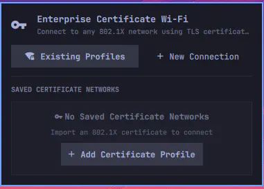 Certificate Wi-Fi preview