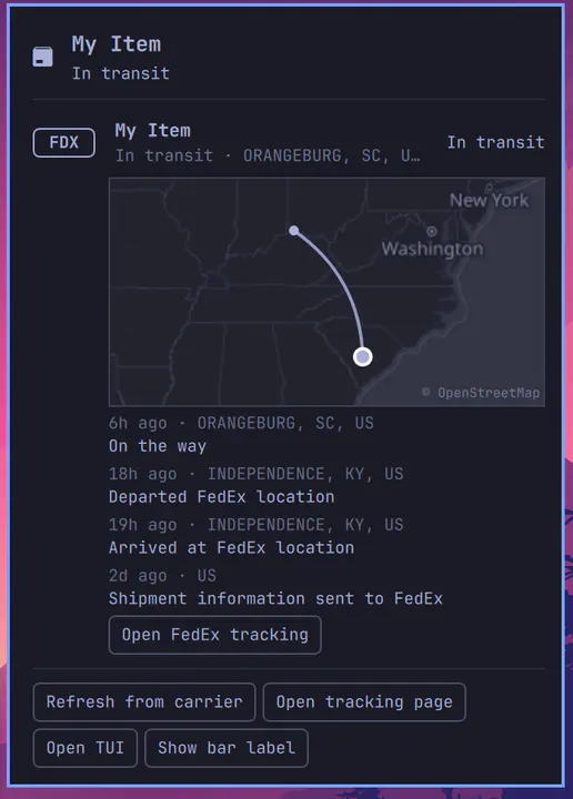 Parcel preview