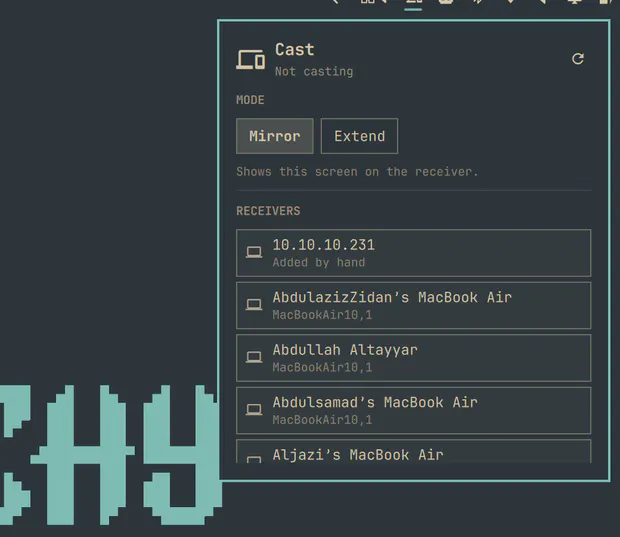 Cast indicator preview