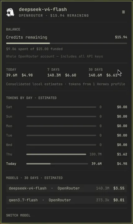Hermes Agent Widget preview