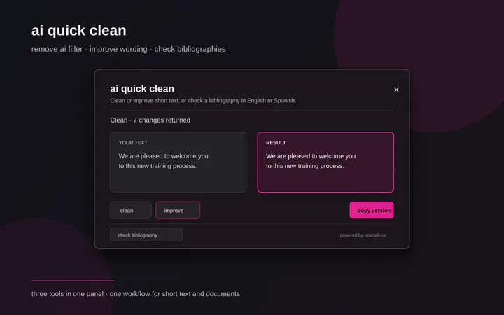 ai quick clean preview