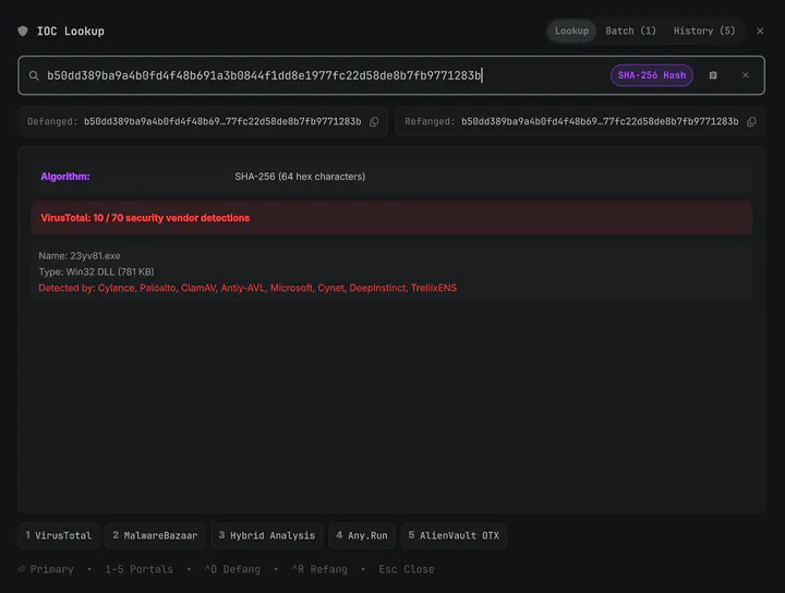 IOCs Lookup preview