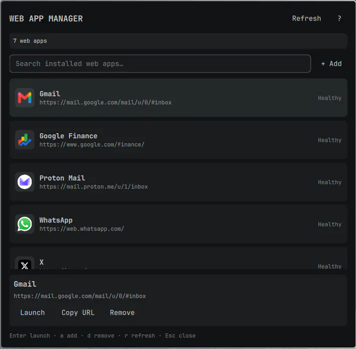 Web App Manager preview