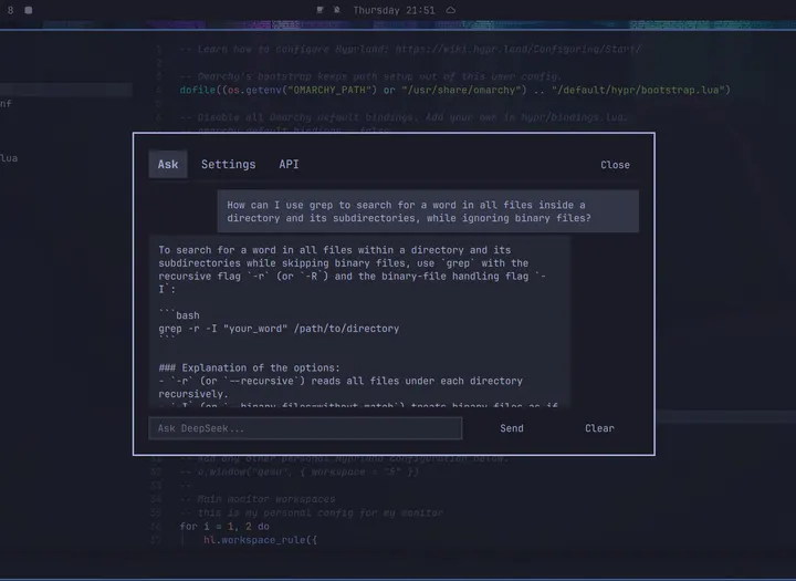 Ask DeepSeek preview