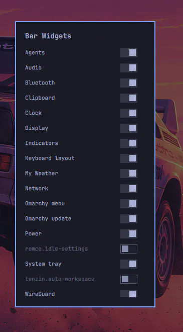 Bar Widgets preview