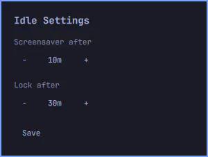 Idle Settings preview