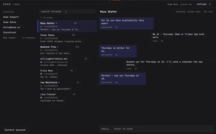 Zavu Inbox preview