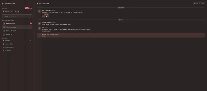 Omarchy Slack preview