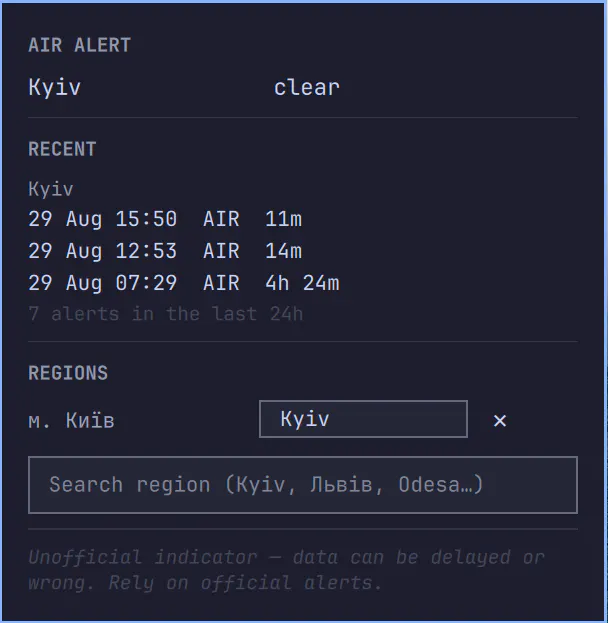 Ukraine Air Alert preview