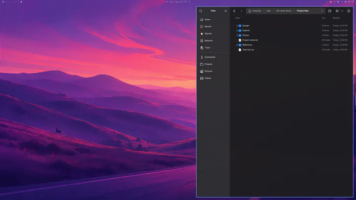 File Shelf preview