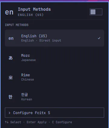 Input Methods preview