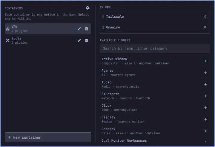 Plugin containers preview