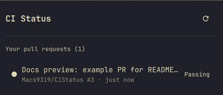 CI Status preview