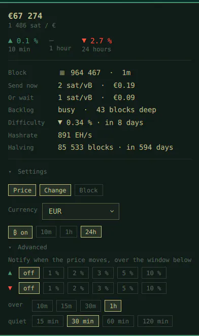 BTC Watcher preview