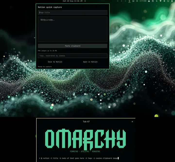Omarchy Notion Capture preview