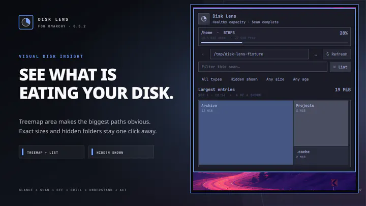 Omarchy Disk Lens preview