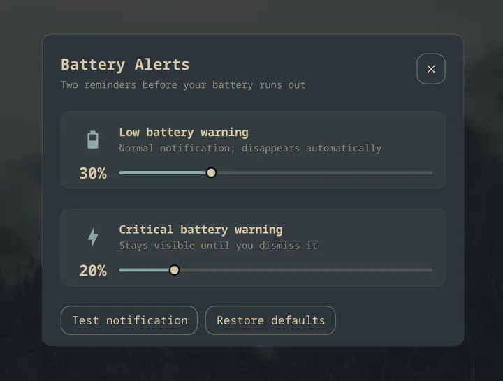 Battery Alerts preview