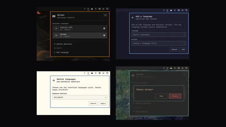 Keyboard languages preview