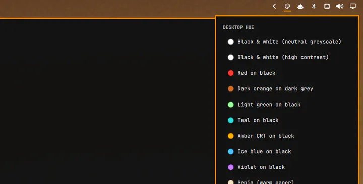 Desktop hue preview